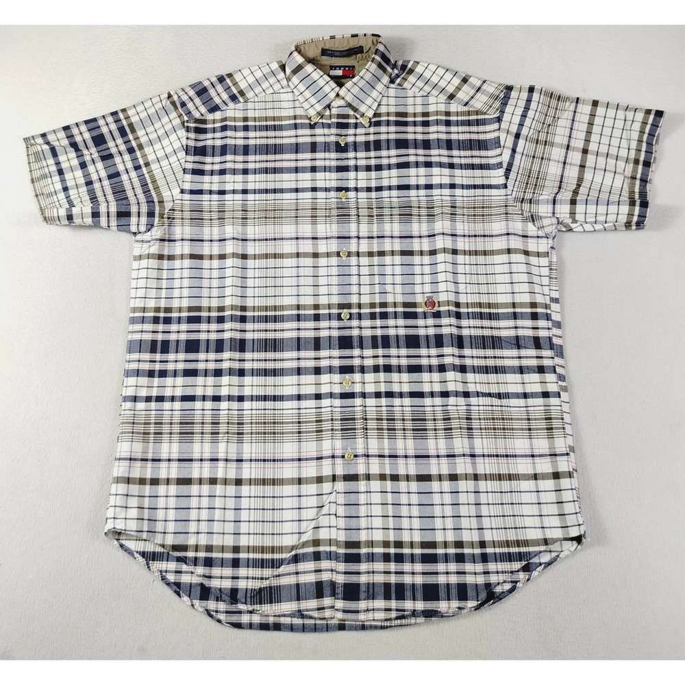 Vintage Tommy Hilfiger Shirt Mens Small Multicolor Fits as XL Business Casual